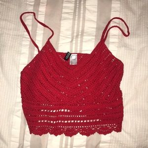 See through lace crop top